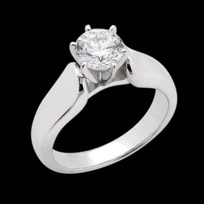 Lady’s Sparkling Unique Solitaire White Gold Diamond Anniversary Ring