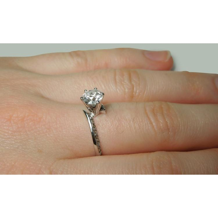 Unique Style Vintage Style White Elegant Woman's Anniversary Anniversary Ring Round Diamond