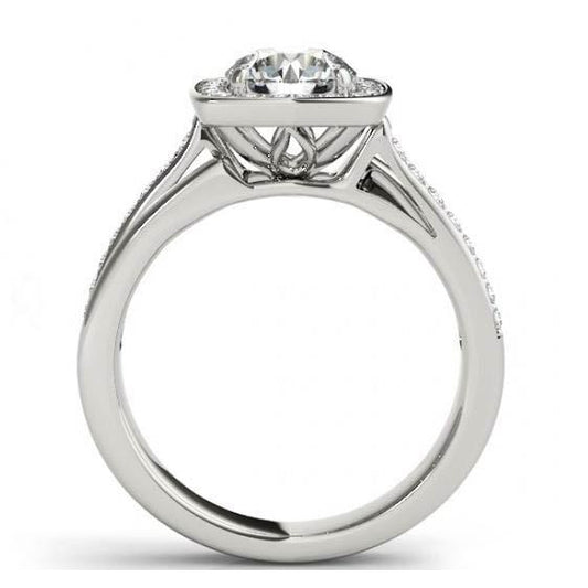 natural round diamond 1.50ct ring side angle