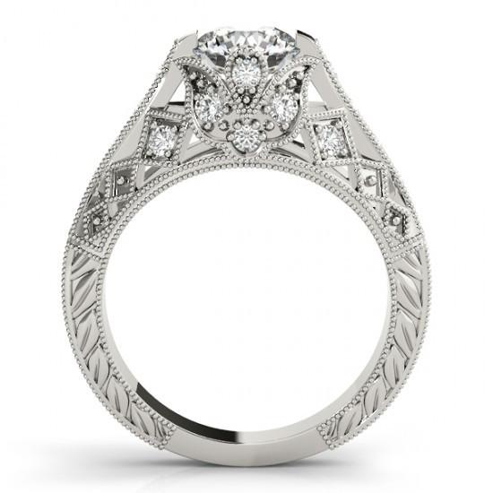 natural round diamond 1.50ct ring side angle