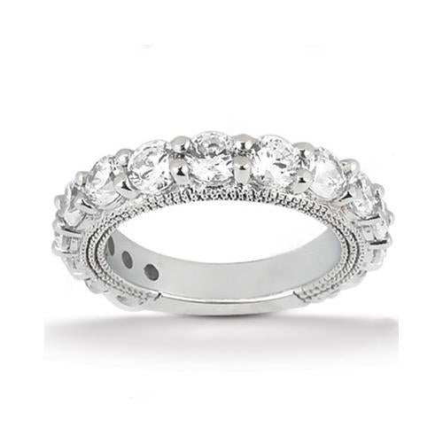 Engagement Ring Set Diamond Antique Style Engagement Ring Set 6.75 Carats White Gold 14K