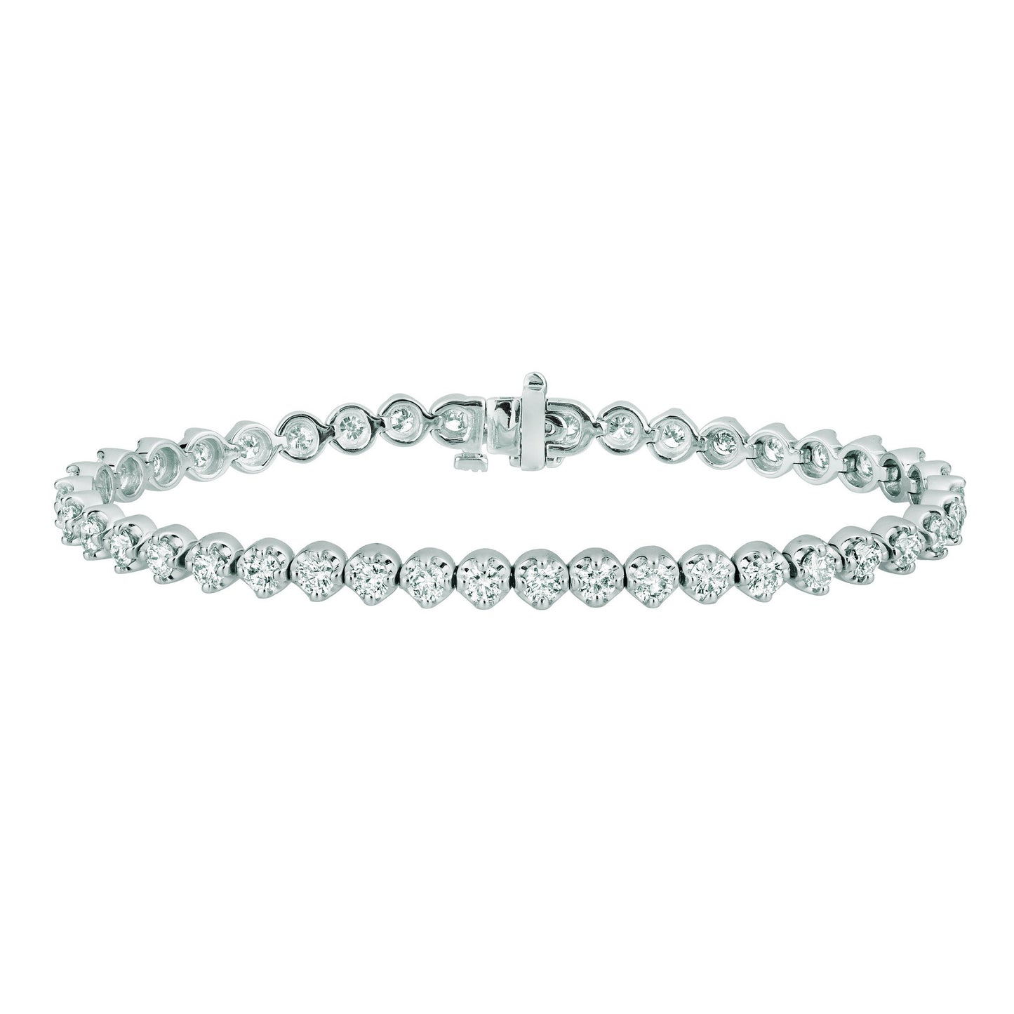 12Pt Diamond Tennis Bracelet 5.01 Carats White Tennis Bracelet