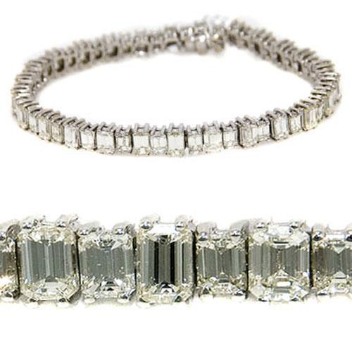 20.80 Ct Emerald Cut Diamond Tennis Bracelet Solid White Gold Jewelry Tennis Bracelet