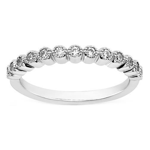 1.3 Ct Round Diamond Wedding Band White Gold Half Eternity Band
