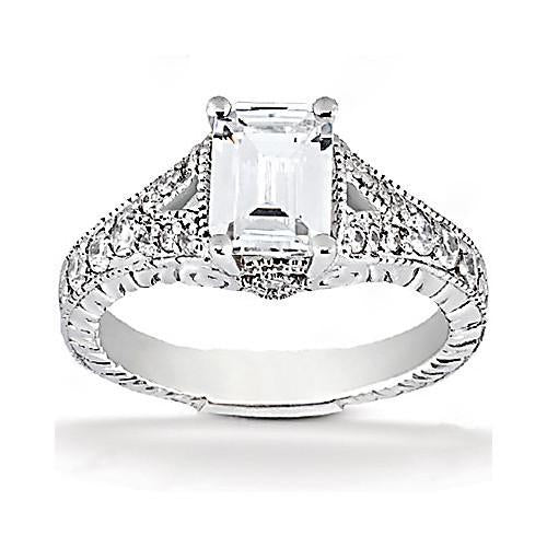 White Gold F Vvs1 Diamonds Engagement Ring Diamond White Gold Engagement Ring