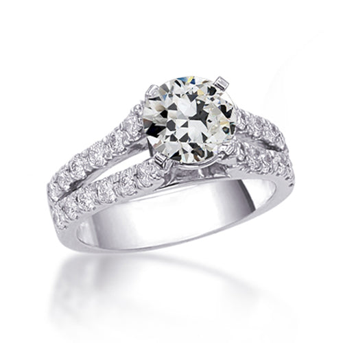 Sparkling Unique ladies Engagement White Gold Gold Anniversary Ring Old Miner Diamond