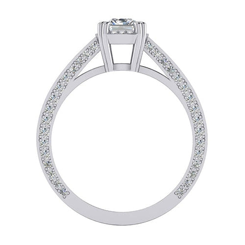 2 Carat Radiant Cut Diamond Ring Cathedral Setting Gold 14K