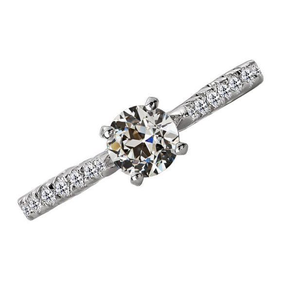 Lady’s Unique Style White Sparkling Weeding Engagement White gold Gold Old Miner Cut Diamond Ring