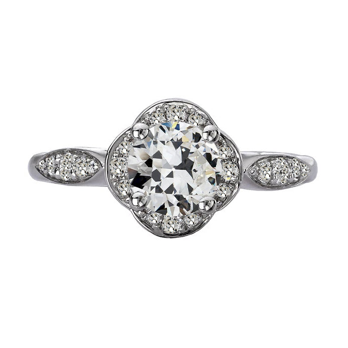 Round Old Miner Diamond Ring With Accents