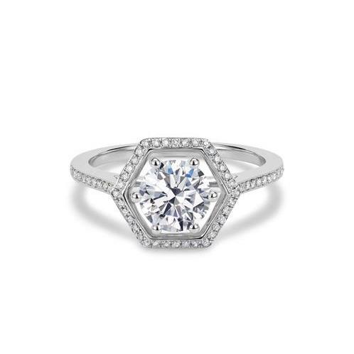 14K White Gold Gorgeous Round Cut 3.10 Ct Diamonds Engagement Ring Halo Halo Ring