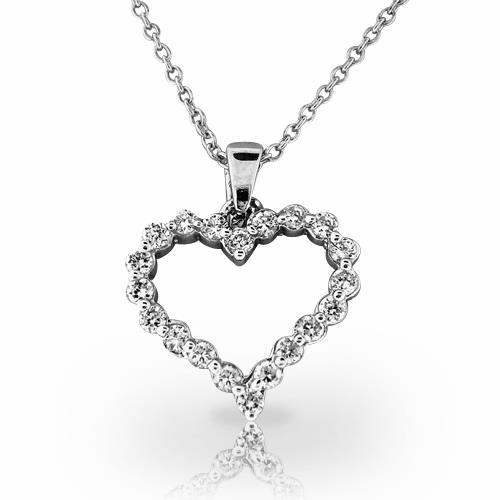 14K White Gold Gorgeous Round Cut 5 Ct Diamonds Pendant Necklace New Pendant