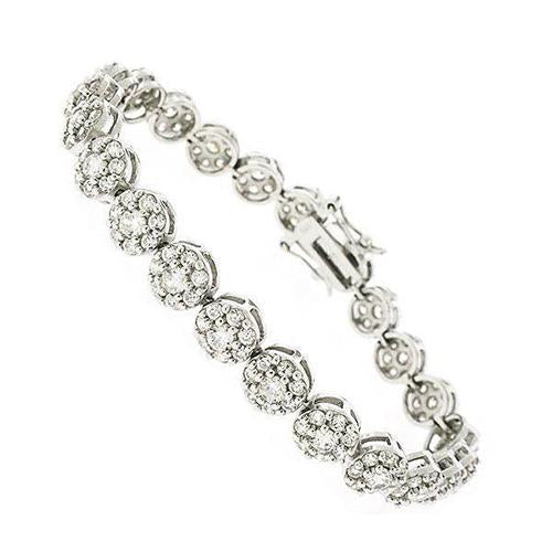 14K White Gold Lady Bracelet Solid Gold Jewelry 8 Carats Tennis Bracelet