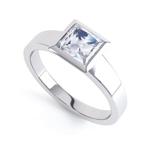 Lady’s High Quality Sparkling Unique Solitaire White Gold Diamond Ring