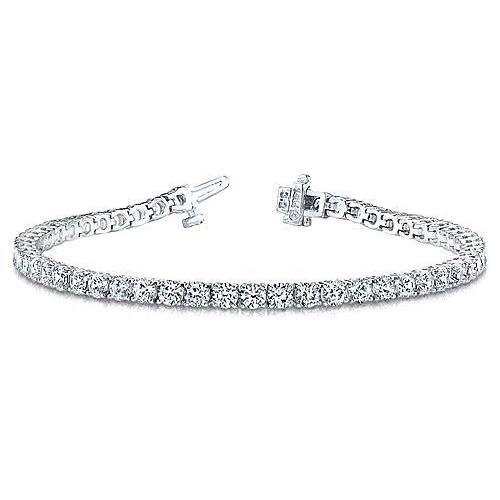 14K White Gold Round Diamond Tennis Bracelet Fine Jewelry Sparkling Tennis Bracelet
