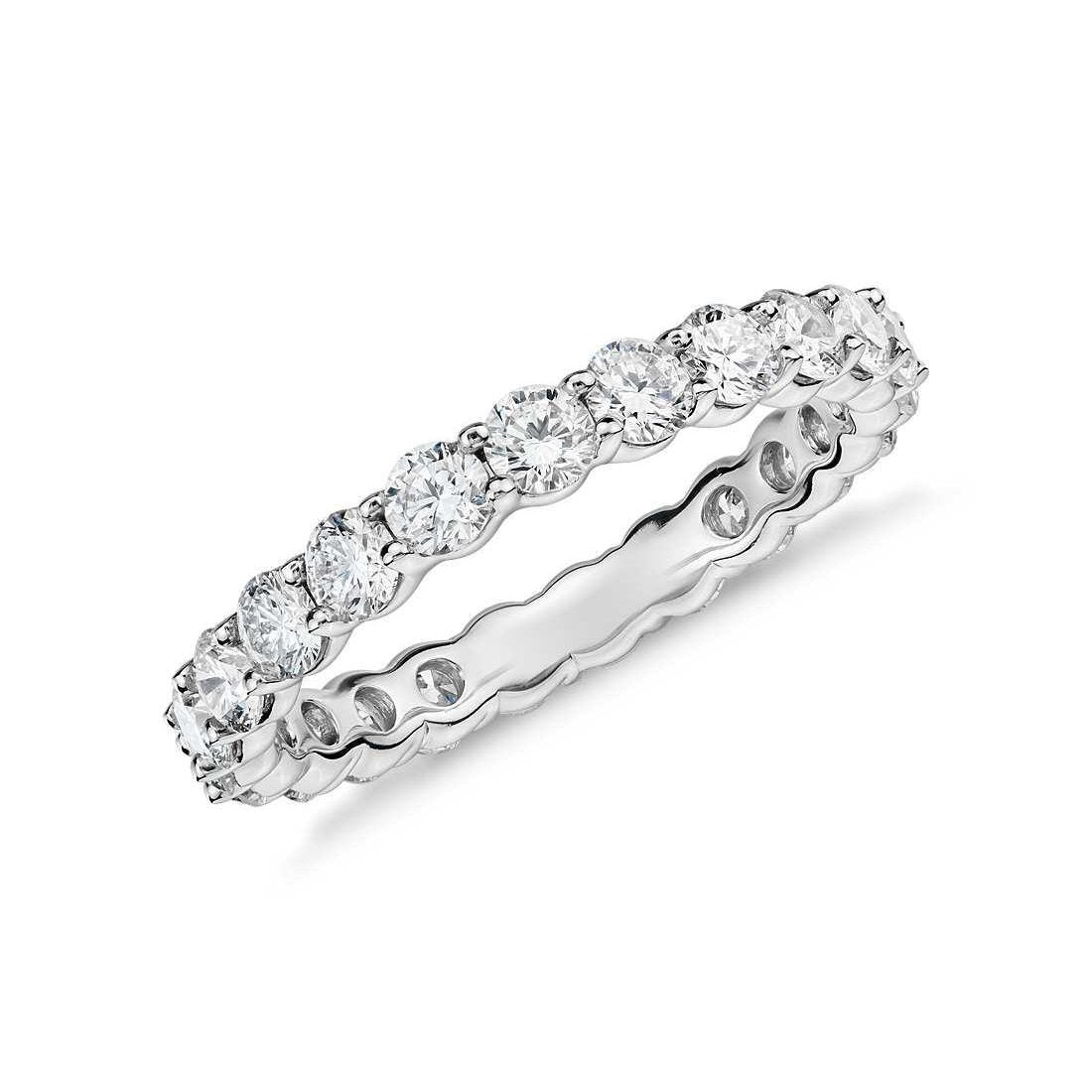 14K White Gold Round Ladies Diamond Wedding Band Fine Jewelry 3.75 Ct. Eternity Band