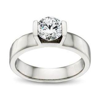 Big Size Women Jewelry Sparkling Unique Solitaire White Gold Diamond Anniversary Ring