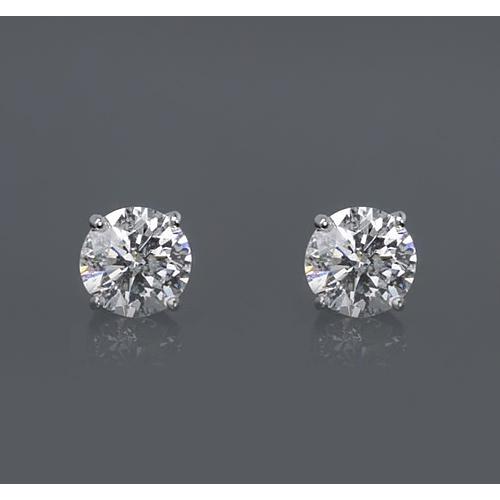 natural round diamond 1.50ct earring front view