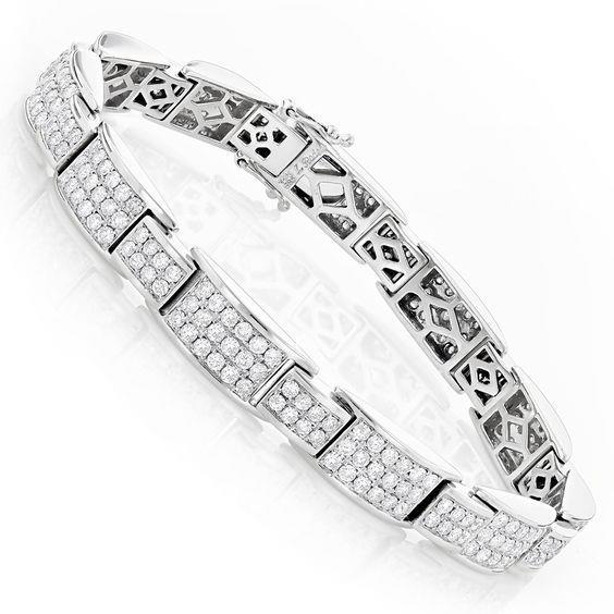 15 Carats Diamond Tennis Bracelet Mens Womens Gold Jewelry New Tennis Bracelet