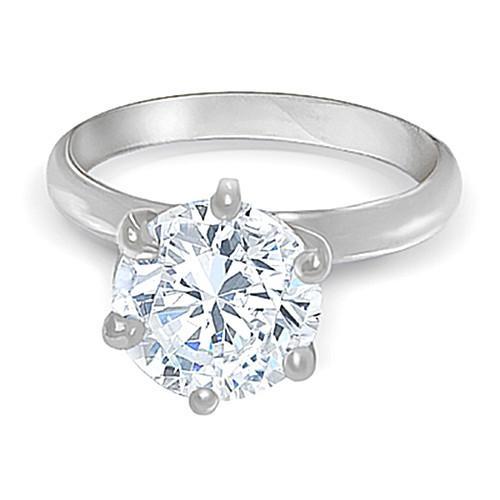 Diamond Solitaire Ring White Gold 14K