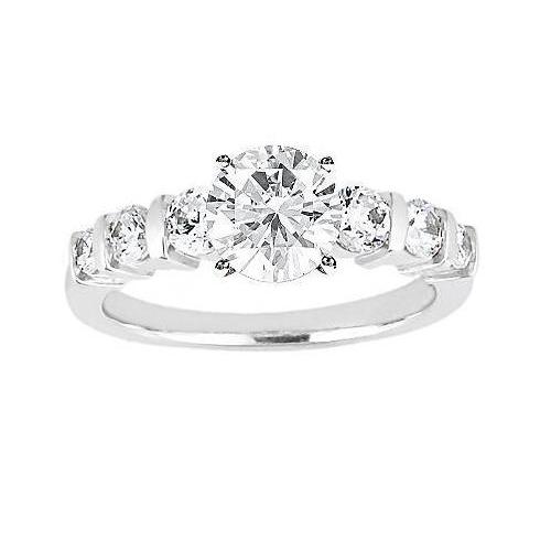 New Amazing Style Engagement White Gold Diamond Solitaire Ring with Accents