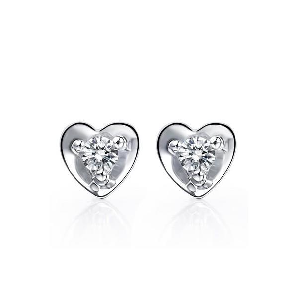 Lady’s Brilliant Engagement White Gold Diamond Stud Earrings