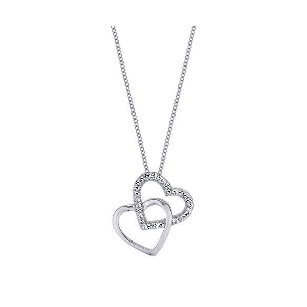1.5 Ct Round Cut Double Heart Style Pendant Necklace Pendant