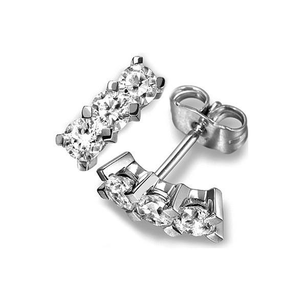 1.5 Ct Three Stone Round Diamond Stud Earrings Stud Earrings