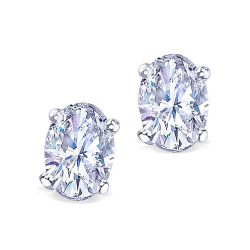 Fancy F Vs1 Oval Cut Diamond White Gold Earrings Pair Stud Earrings