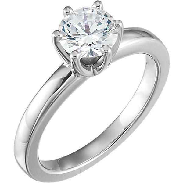 Six Claw Prong Set Diamond Wedding Anniversary Solitaire Diamond Ring