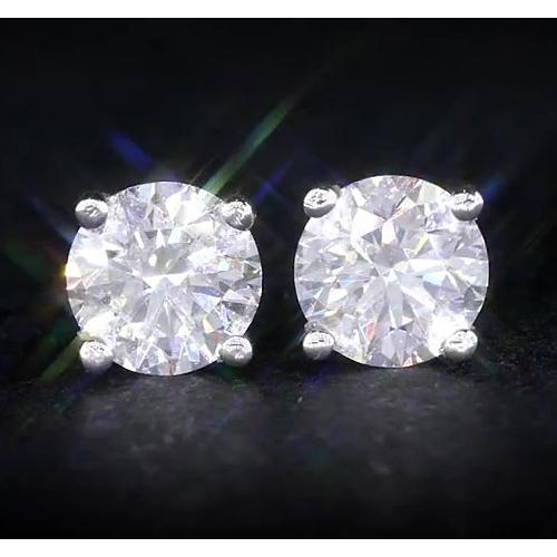 natural round diamond 1.50ct earring front view