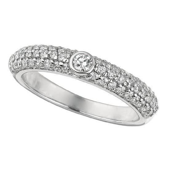 1.50 Carats Round Brilliant Diamonds Band White Gold 14K Jewelry Band