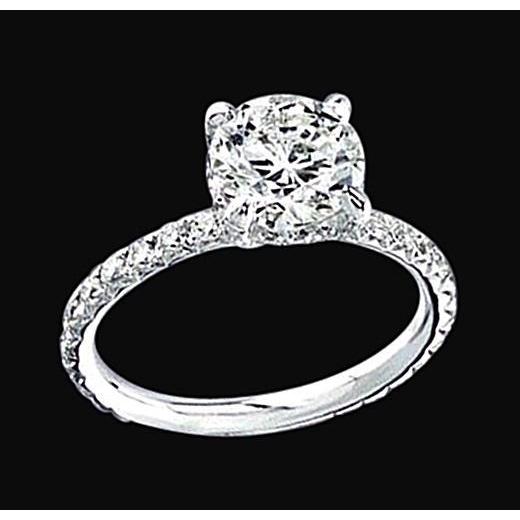 New High Quality Solitaire Ring with Accents White Gold Diamond