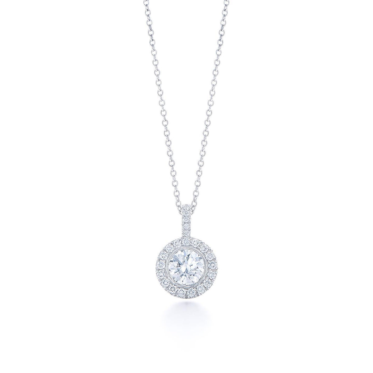1.55 Carats Sparkling Brilliant Cut Natural Diamonds Necklace Pendant Gold White 14K Pendant