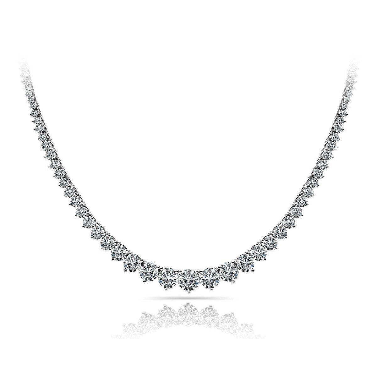 16 Carats Gorgeous Round Diamond Tennis Red Carpet Diamond Ladies Necklace White Gold 14K Necklace