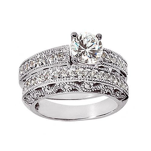 natural round diamond 1.95ct band front view