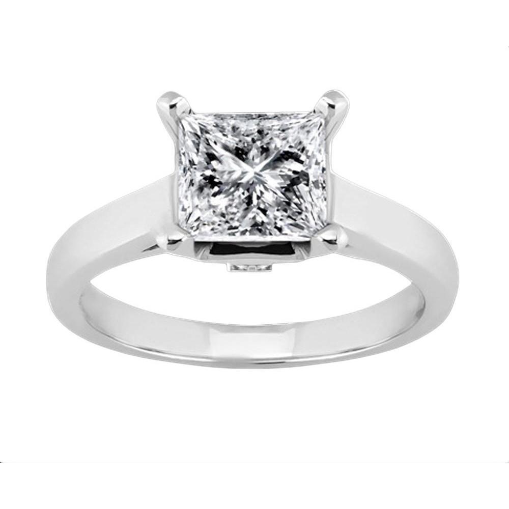 natural princess diamond 1.60ct ring front view