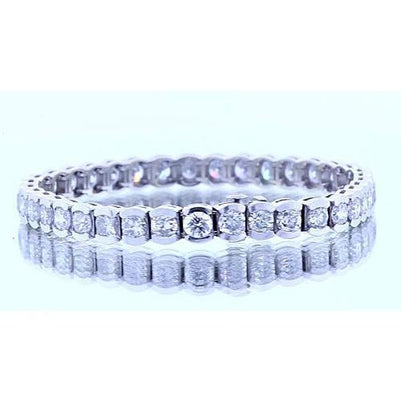 16.45 Carats Round Diamond Tennis Bracelet White Gold 14K F Vs1 Tennis Bracelet