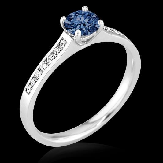 1.65 Ct Round Blue Diamond Engagement Ring Gemstone Gemstone Ring