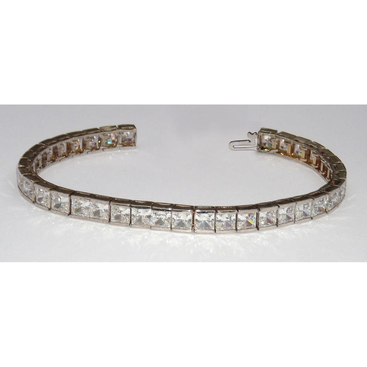 9 Ct Princess Diamond Tennis Bracelet WG 10K Customized