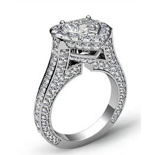 natural round diamond 6.45ct ring side angle