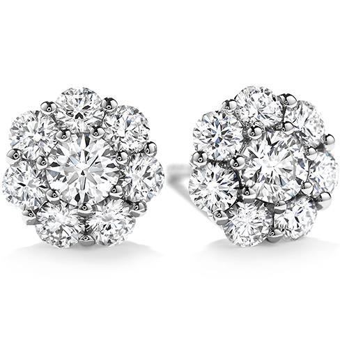 New Round Stud Diamond Halo Earring White Gold Halo Stud Earrings