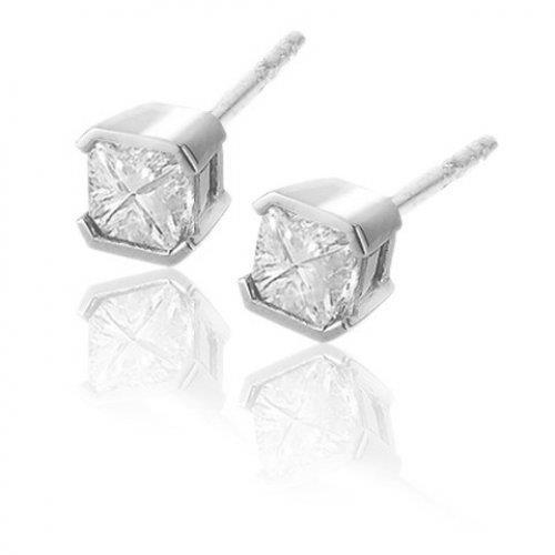 Princess Cut Diamond Stud Earring Women Gold s