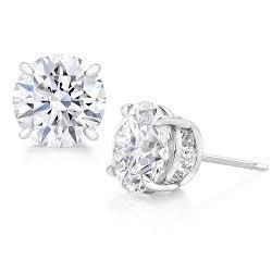Solitaire Diamond Studs Earring White Gold