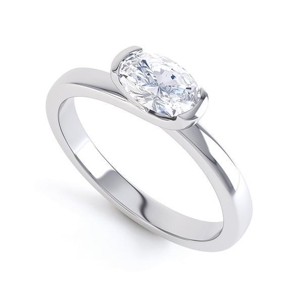 Princess Cut Sparkling Vintage Style White Gold Diamond Solitaire Ring