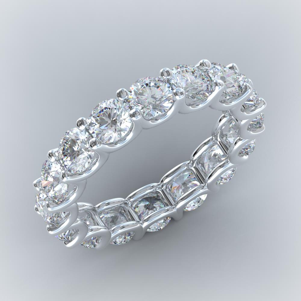 9 Carats Round Diamond Eternity Wedding Band White Gold Lady Jewelry