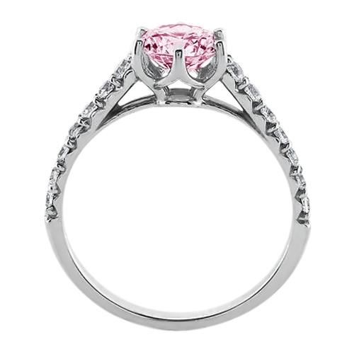 Prong Setting ladies Round Pink Diamond Engagement Ring Gemstone Gemstone Ring