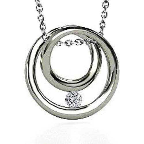 1 Carat Round Lab Grown Diamond Ladies Circle Necklace Pendant