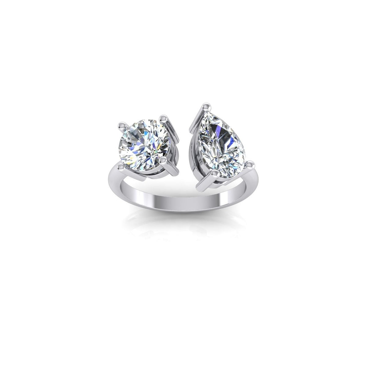 Unique Style White Sparkling Engagement White gold Diamond Ring