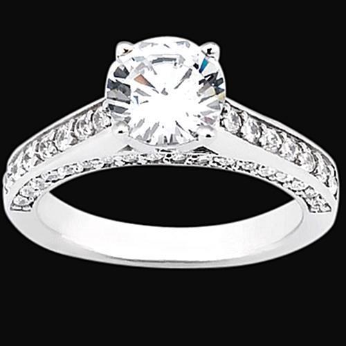 Fancy Diamonds Solitaire With Accents Jewelry Solitaire Ring with Accents