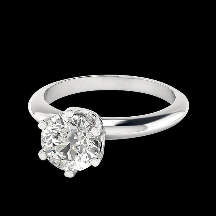 Sparkling Unique Solitaire White Gold Diamond Anniversary Ring